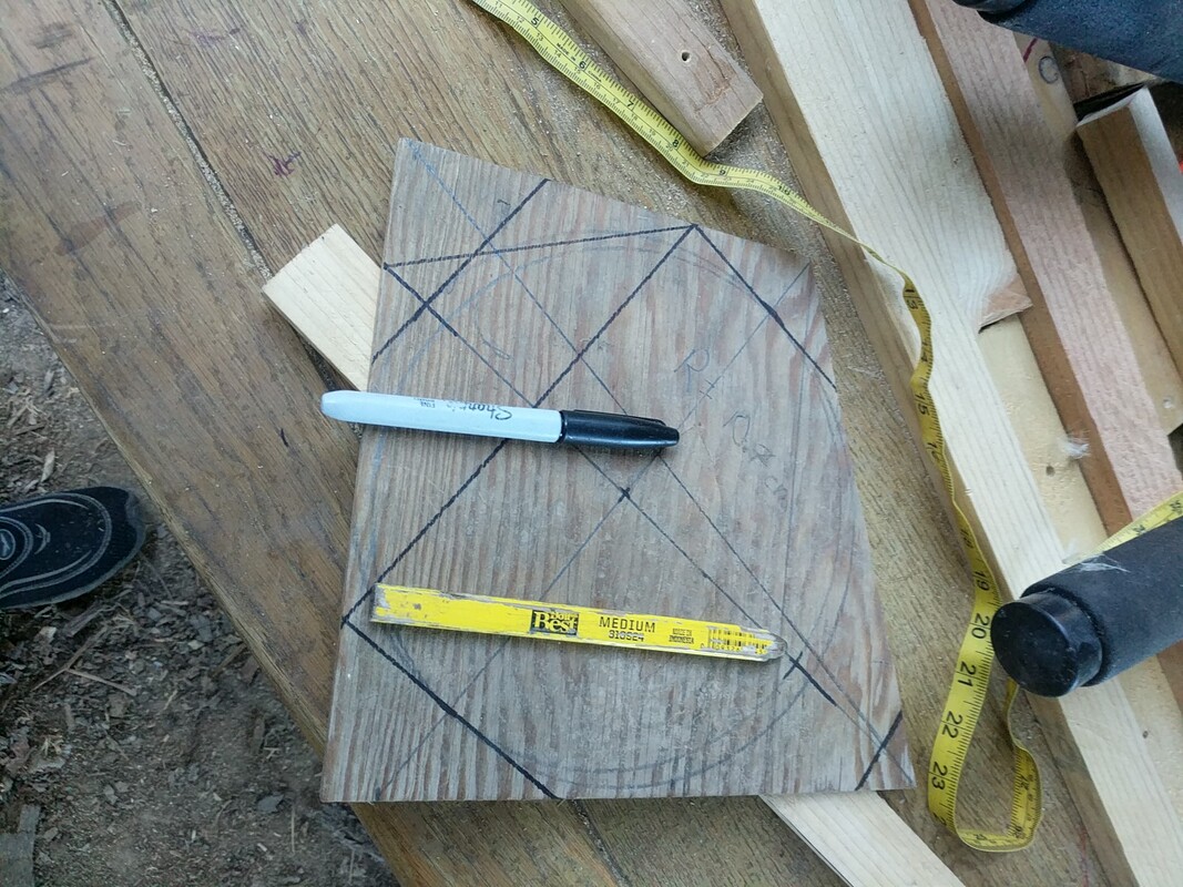 about a ½ square foot of ¼ plywood, with a measuring and scribing inplements