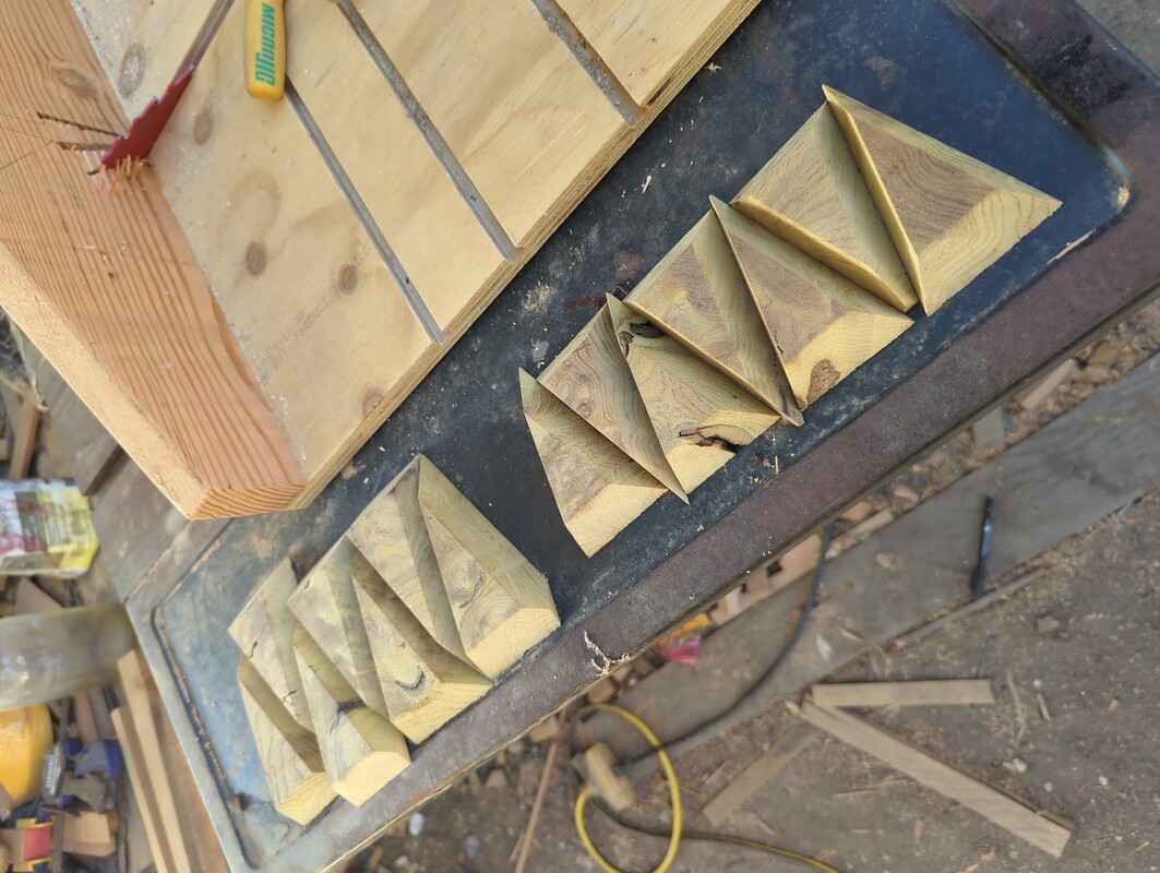2 sets of pyramids panels cut from wood