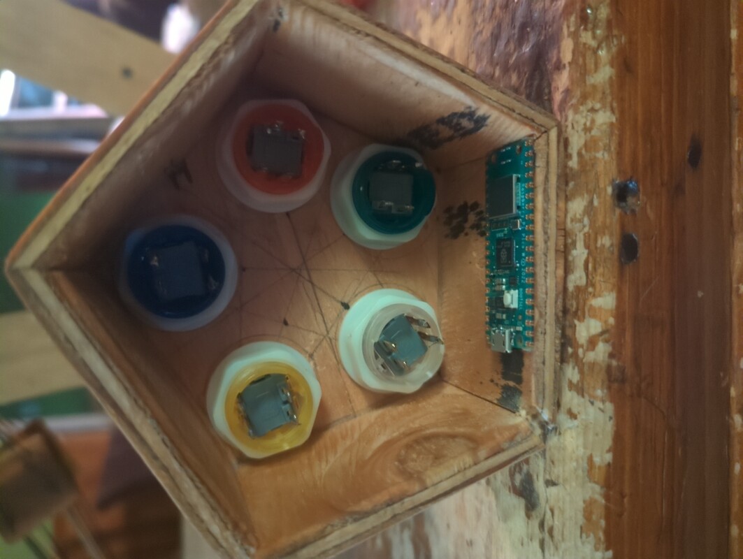 interior view of the case with buttons installed